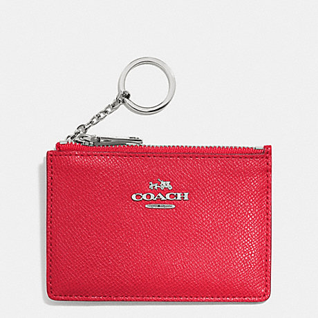COACH MINI SKINNY IN EMBOSSED TEXTURED LEATHER - SILVER/TRUE RED - f52394