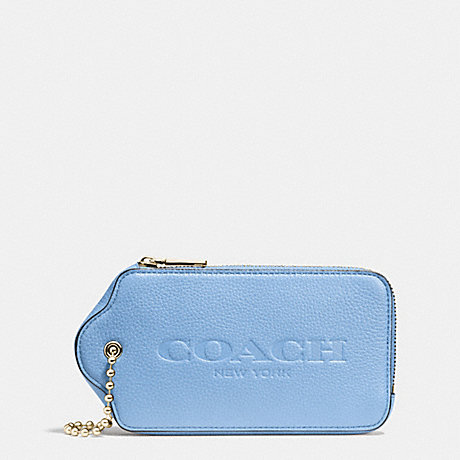 COACH HANGTAG MULTIFUNCTION CASE IN LEATHER - LIGHT GOLD/PALE BLUE - f52507