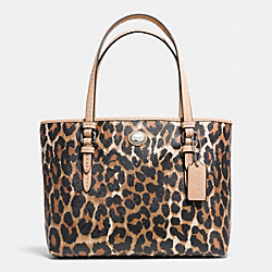 PEYTON OCELOT PRINT TOP HANDLE TOTE - COACH f52533 - SILVER/NATURAL MULTI