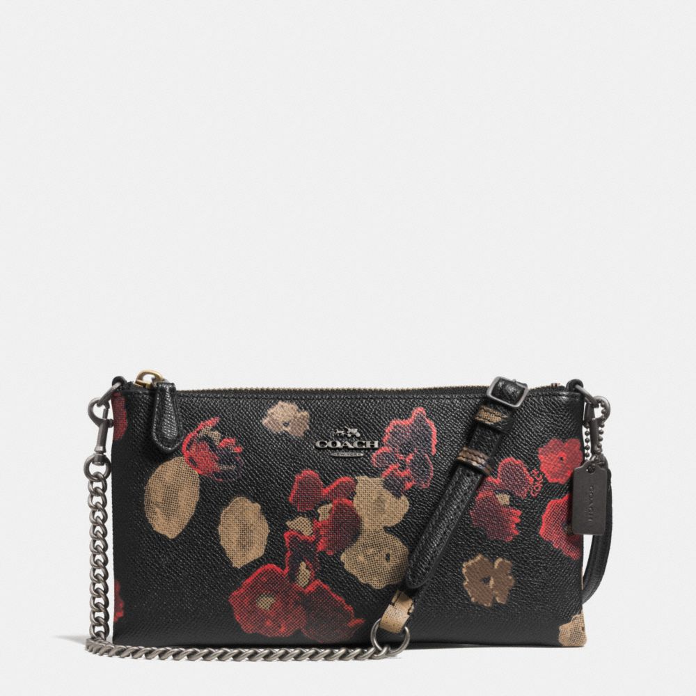 COACH KYLIE CROSSBODY IN FLORAL PRINT LEATHER - BN/BLACK MULTI - F52543