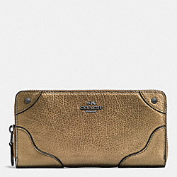 COACH MICKIE ACCORDION ZIP WALLET IN GRAIN LEATHER - ANTIQUE NICKEL/BRASS - F52645