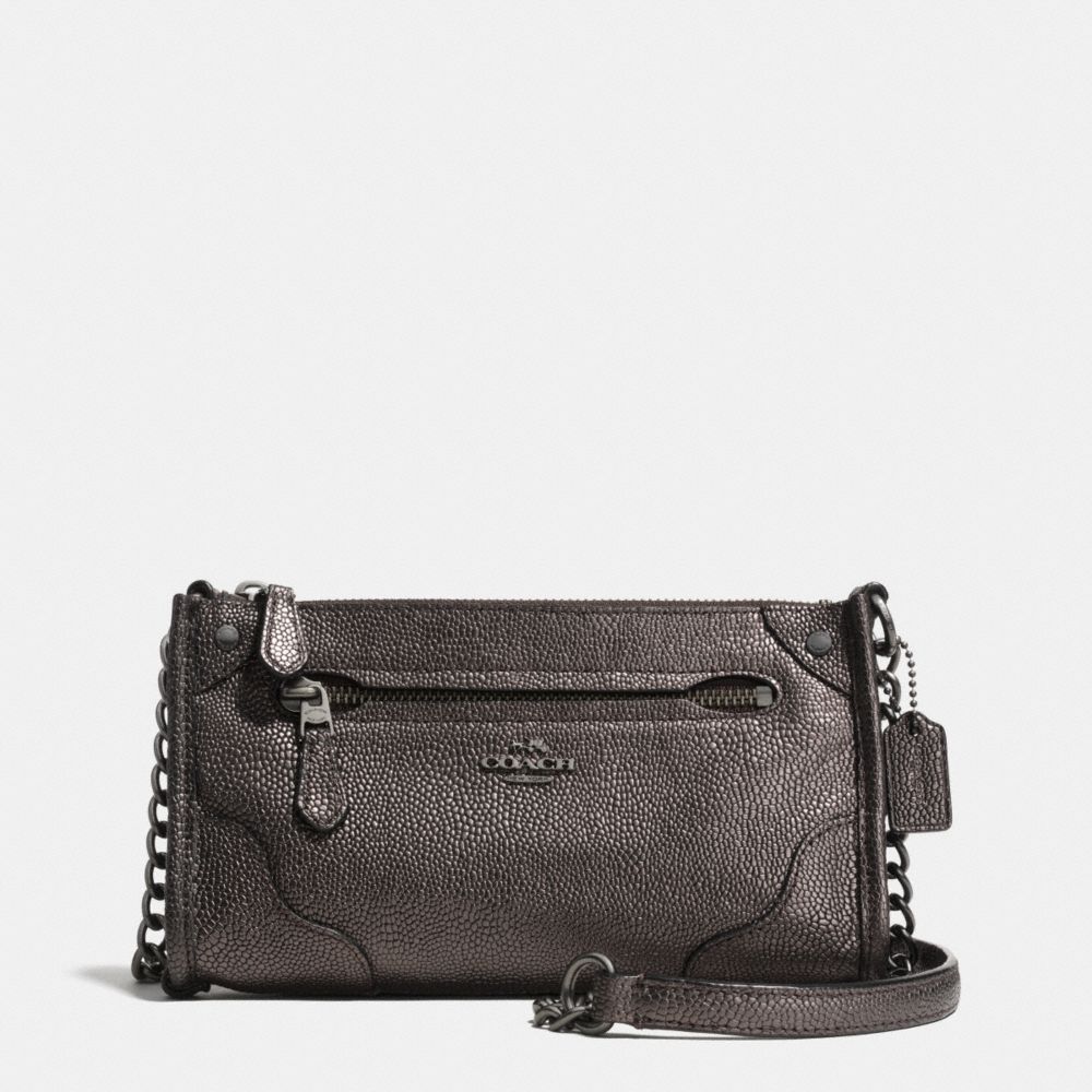 COACH MICKIE CROSSBODY IN PEARLIZED LEATHER - ANTIQUE NICKEL/GUNMETAL - F52668