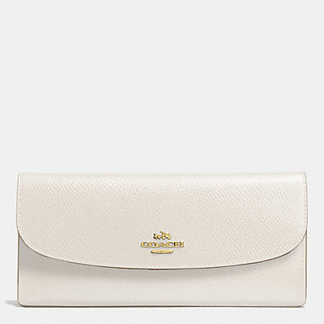 COACH SOFT WALLET IN LEATHER - LIGHT GOLD/CHALK - f52689