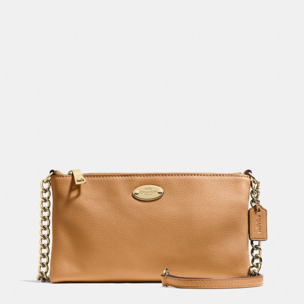 QUINN CROSSBODY IN PEBBLE LEATHER - COACH f52709 - LIGHT GOLD/LIGHT SADDLE