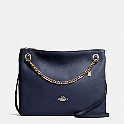 COACH CONVERTIBLE CROSSBODY IN PEBBLE LEATHER - LIGHT GOLD/NAVY - F52901