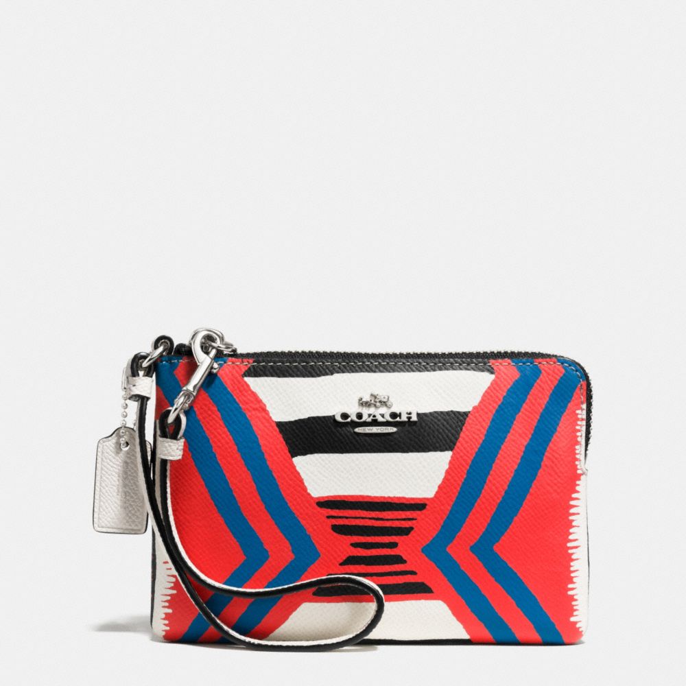 CORNER ZIP WRISTLET IN PRINTED CROSSGRAIN LEATHER - COACH f52926 - SVE2O