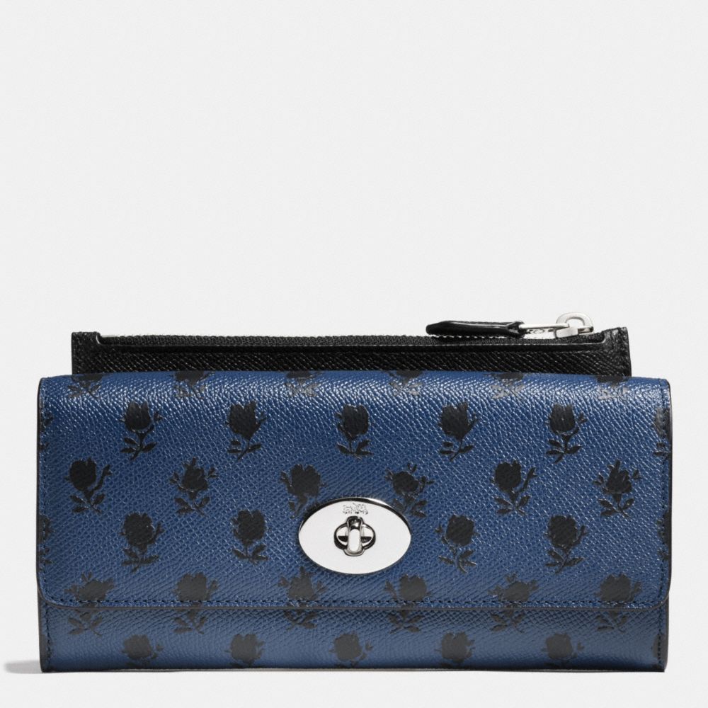 SLIM ENVELOPE WALLET WITH POP-UP POUCH IN PRINTED CROSSGRAIN LEATHER - COACH f52965 - SVDSS