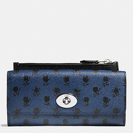 COACH SLIM ENVELOPE WALLET WITH POP-UP POUCH IN PRINTED CROSSGRAIN LEATHER - SVDSS - f52965