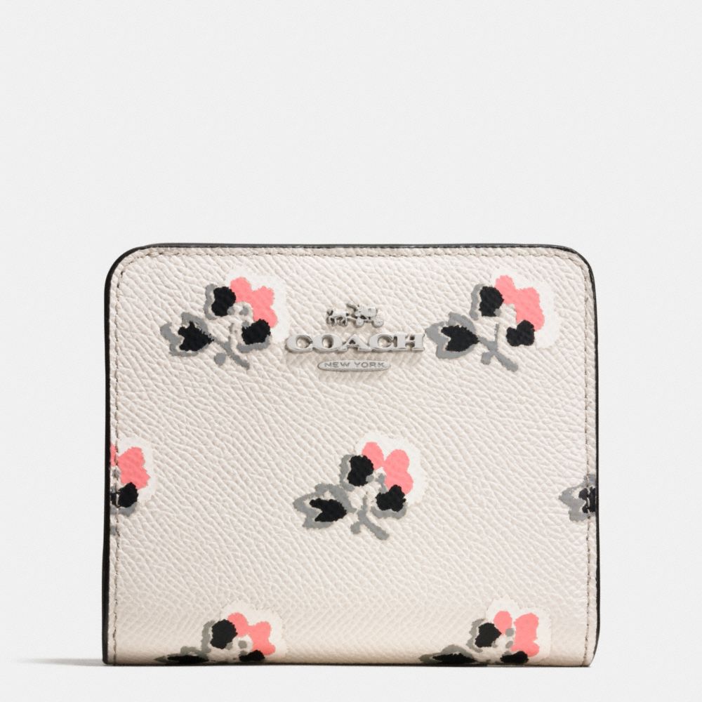 SMALL WALLET IN PRINTED CROSSGRAIN LEATHER - COACH f52966 -  SVDRL