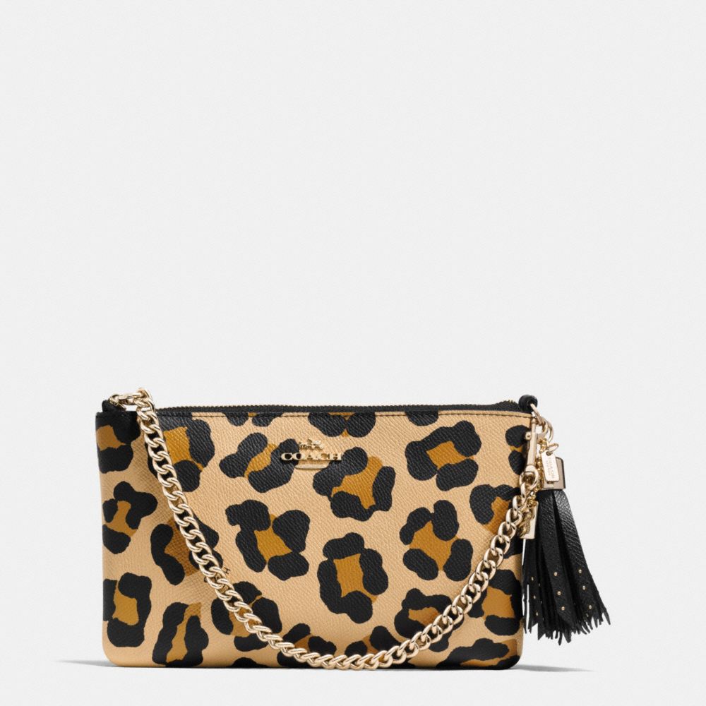 PRAIRIE ZIP WRISTLET IN OCELOT PRINT CROSSGRAIN LEATHER - COACH f53005 - LIGHT GOLD/TAN