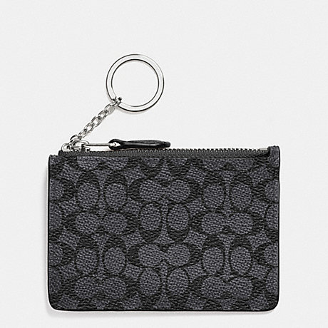 COACH MINI SKINNY IN EMBOSSED SIGNATURE - SILVER/CHARCOAL - f53008