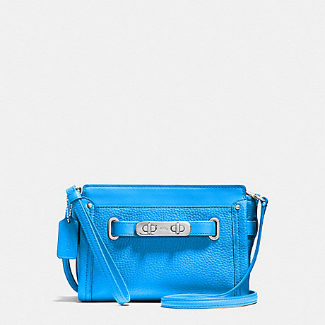 COACH COACH SWAGGER WRISTLET IN PEBBLE LEATHER - SILVER/AZURE - f53032