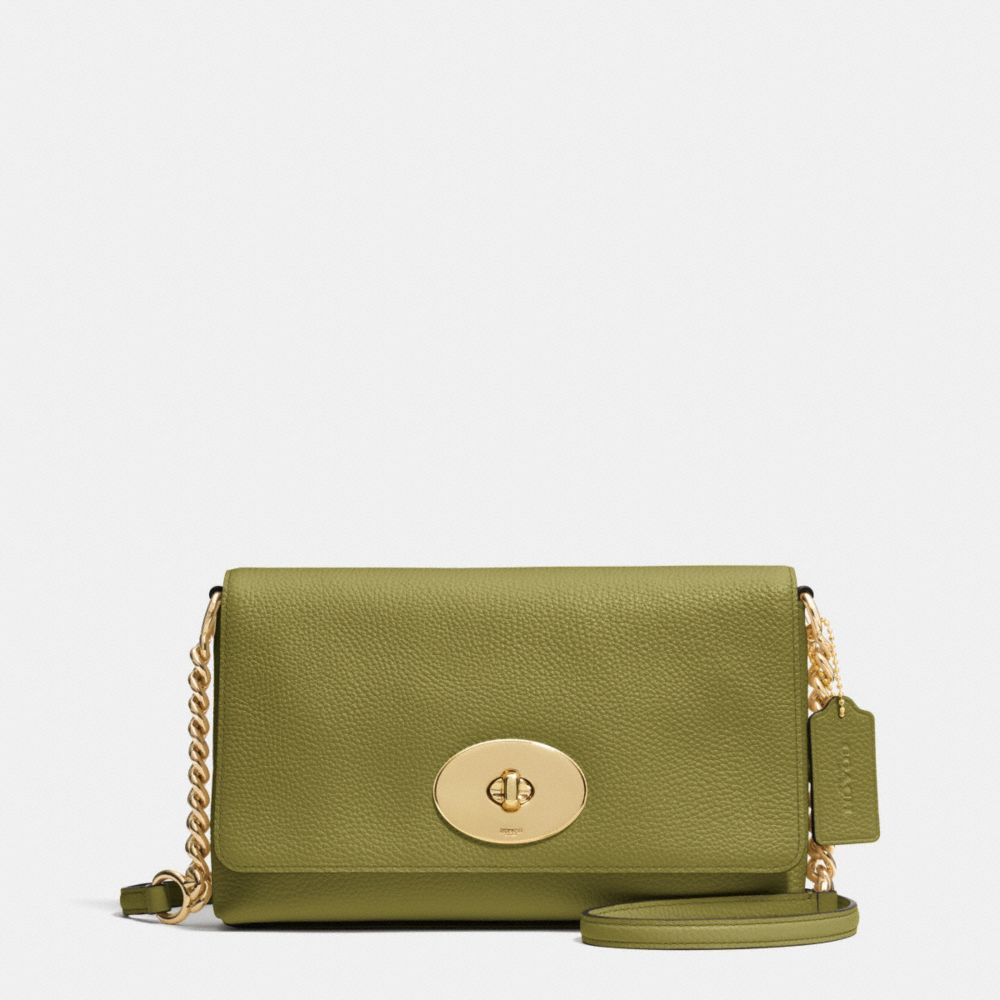 COACH CROSSTOWN CROSSBODY IN PEBBLE LEATHER - LIGHT GOLD/MOSS - F53083