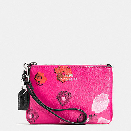 COACH SMALL WRISTLET IN FLORAL PRINT CANVAS -  SILVER/PINK MULTICOLOR - f53130
