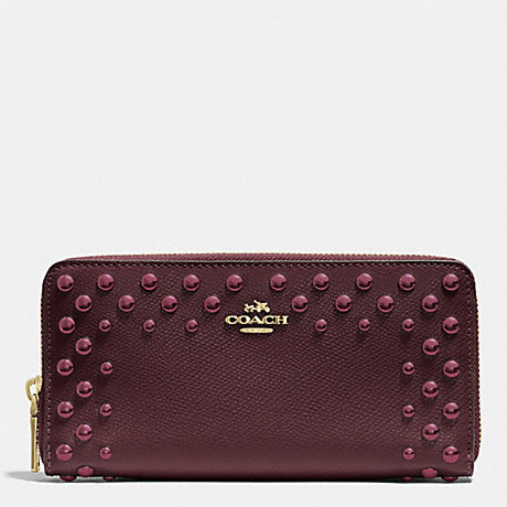 COACH ACCORDION ZIP WALLET IN STUDDED CROSSGRAIN LEATHER - IMOXB - f53145