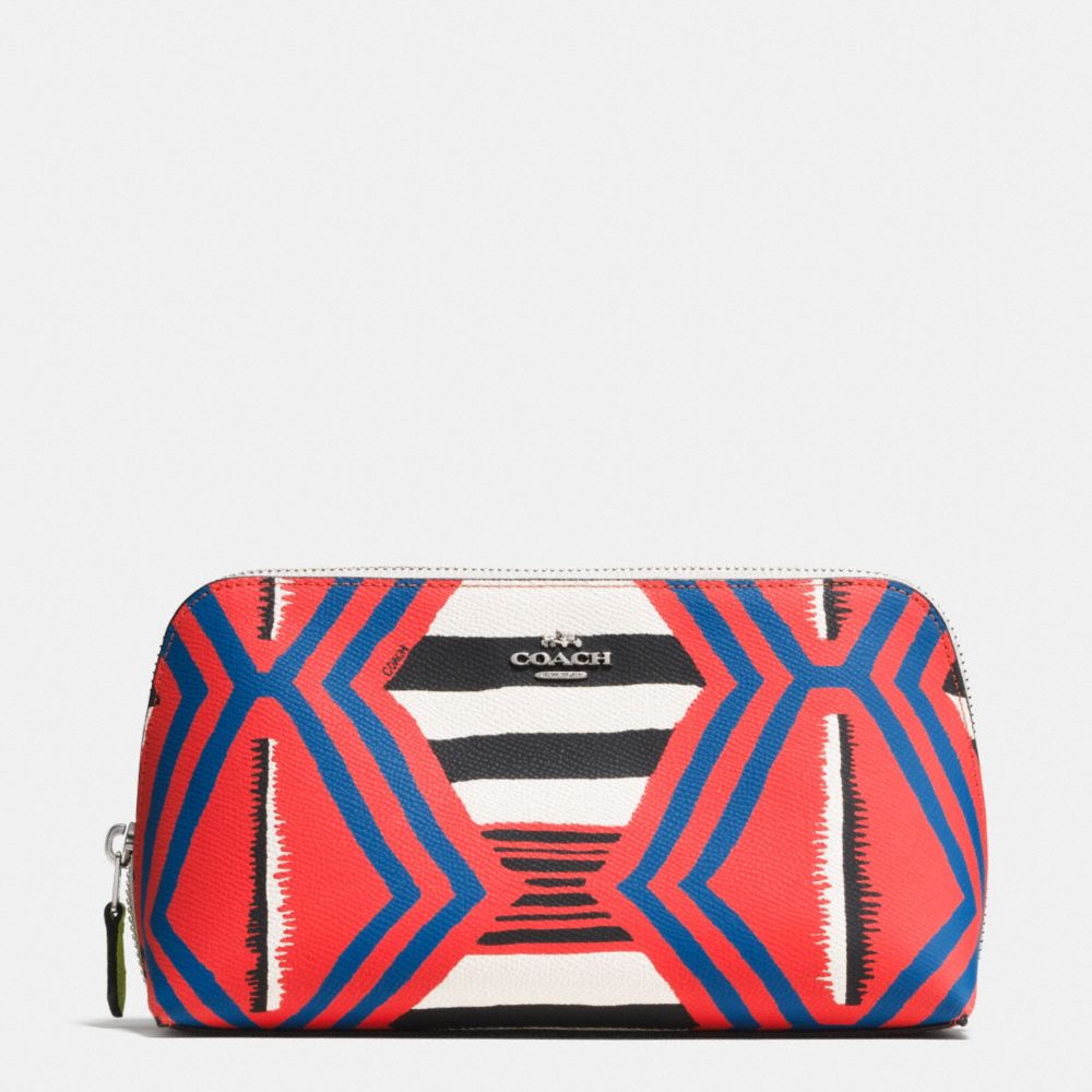 COSMETIC CASE 22 IN PRINTED CROSSGRAIN LEATHER - COACH f53219 - SVE2O