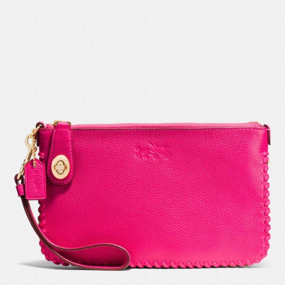 TURNLOCK WRISTLET 21 IN WHIPLASH LEATHER - COACH f53289 - LIGHT GOLD/PINK RUBY