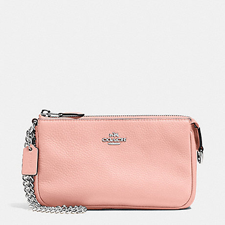 COACH LARGE WRISTLET 19 IN PEBBLE LEATHER - SILVER/BLUSH - f53340