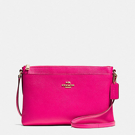 COACH JOURNAL CROSSBODY IN PEBBLE LEATHER - LIGHT GOLD/PINK RUBY - f53357