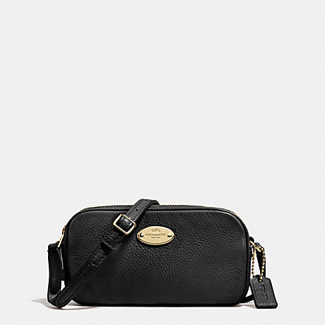 COACH CROSSBODY POUCH IN PEBBLE LEATHER - LIGHT GOLD/BLACK - f53372