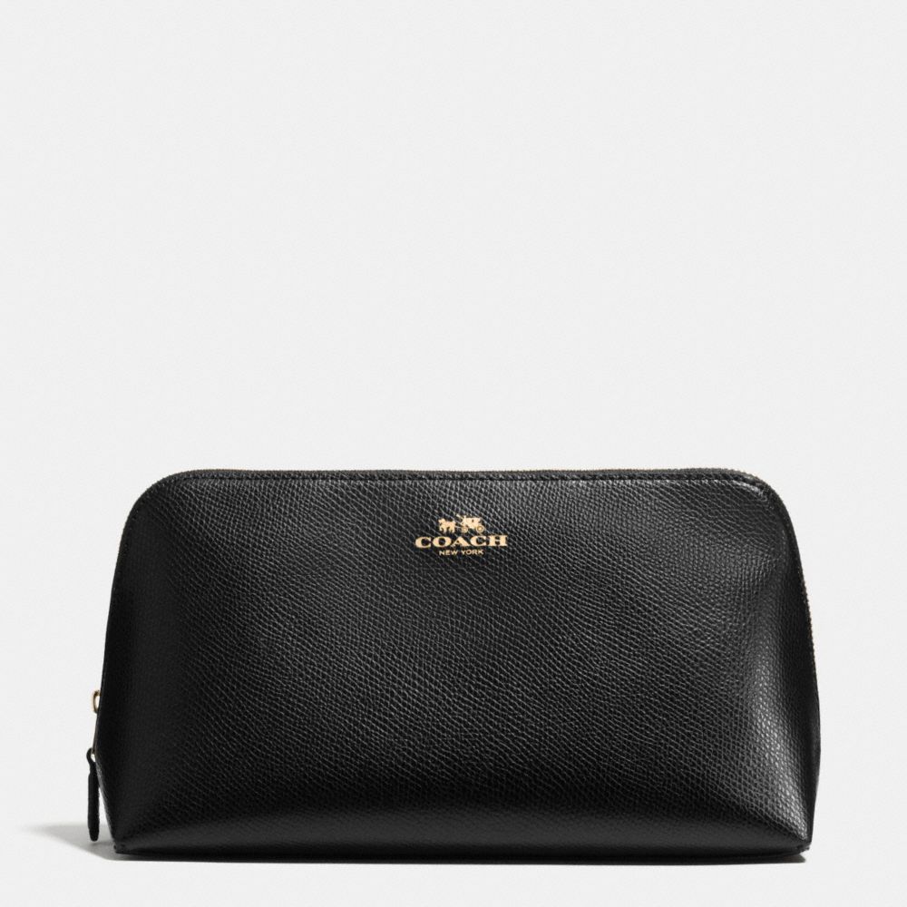 COSMETIC CASE 22 IN CROSSGRAIN LEATHER - COACH f53387 - LIGHT GOLD/BLACK