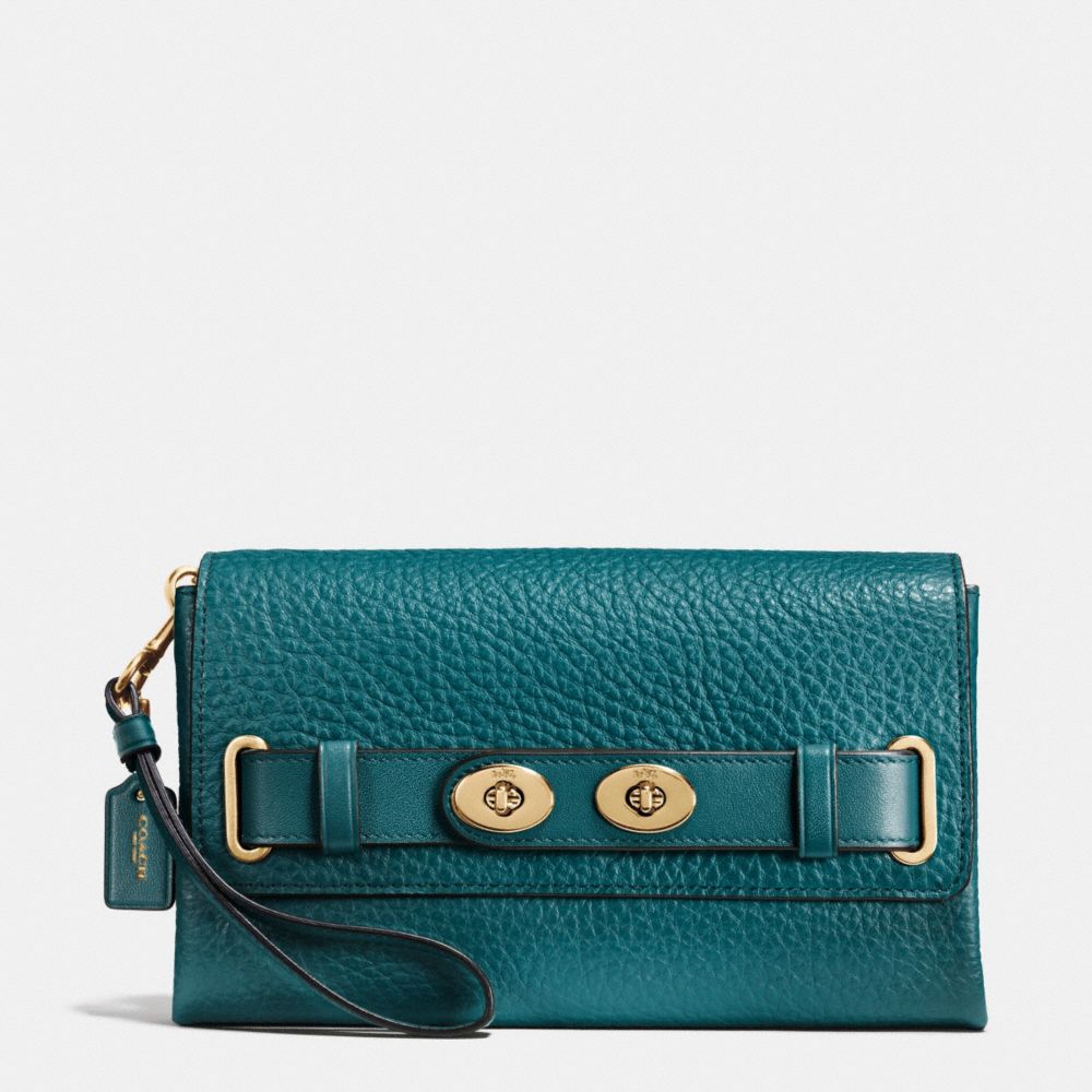 BLAKE CLUTCH IN BUBBLE LEATHER - COACH f53424 - IMITATION  GOLD/ATLANTIC