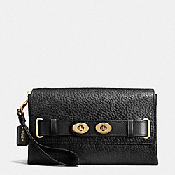BLAKE CLUTCH IN BUBBLE LEATHER - COACH f53424 - IMITATION GOLD/BLACK F37336