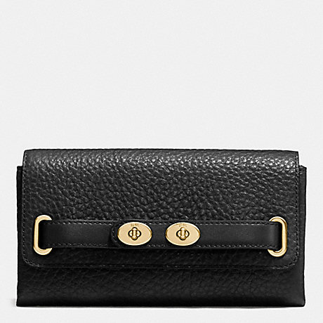 COACH BLAKE WALLET IN BUBBLE LEATHER - IMITATION GOLD/BLACK F37336 - f53425