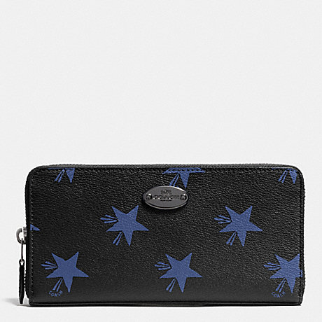 COACH ACCORDION ZIP WALLET IN STAR CANYON PRINT COATED CANVAS - QB/BLUE MULTICOLOR - f53426
