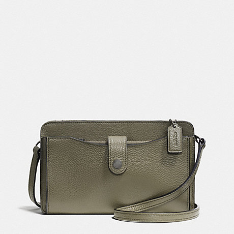 COACH MESSENGER WITH POP-UP POUCH IN PEBBLE LEATHER - BLACK ANTIQUE NICKEL/SURPLUS - f53529