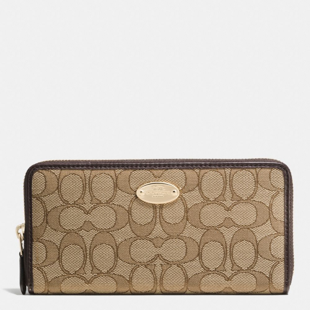 SLIM ENVELOPE WALLET IN SIGNATURE - COACH f53539 - LIGHT GOLD/KHAKI/BROWN