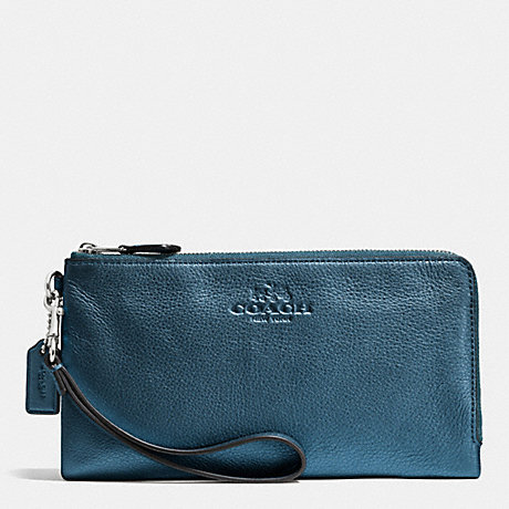 COACH DOUBLE ZIP WALLET IN PEBBLE LEATHER - SVBL9 - f53561
