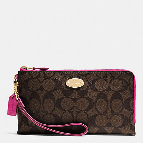 COACH DOUBLE ZIP WALLET IN SIGNATURE - IME9T - f53563
