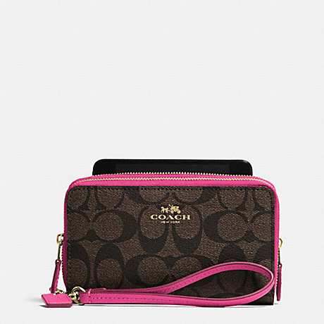 COACH DOUBLE ZIP PHONE WALLET IN SIGNATURE - IME9T - f53564