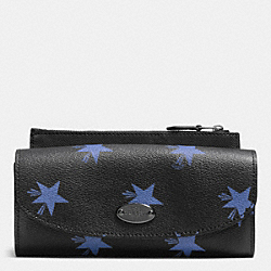 COACH POP SLIM ENVELOPE WALLET IN STAR CANYON PRINT COATED CANVAS - QB/BLUE MULTICOLOR - F53568