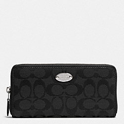 ACCORDION ZIP WALLET IN 12CM SIGNATURE - COACH f53618 - SILVER/BLACK/BLACK