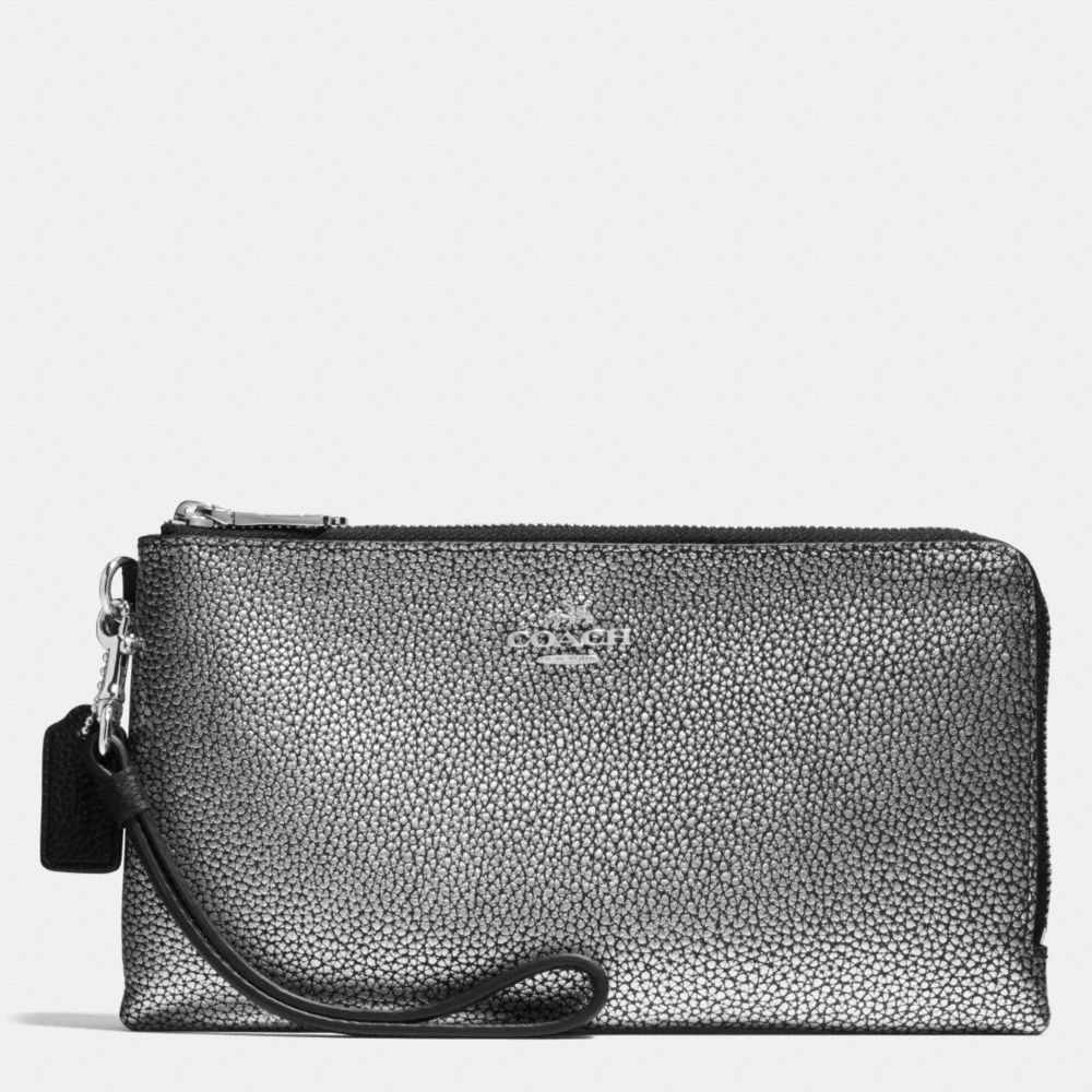 CLRBK DBL ZP WALL;SV/F94 - COACH f53634 - SILVER/SILVER/BLACK