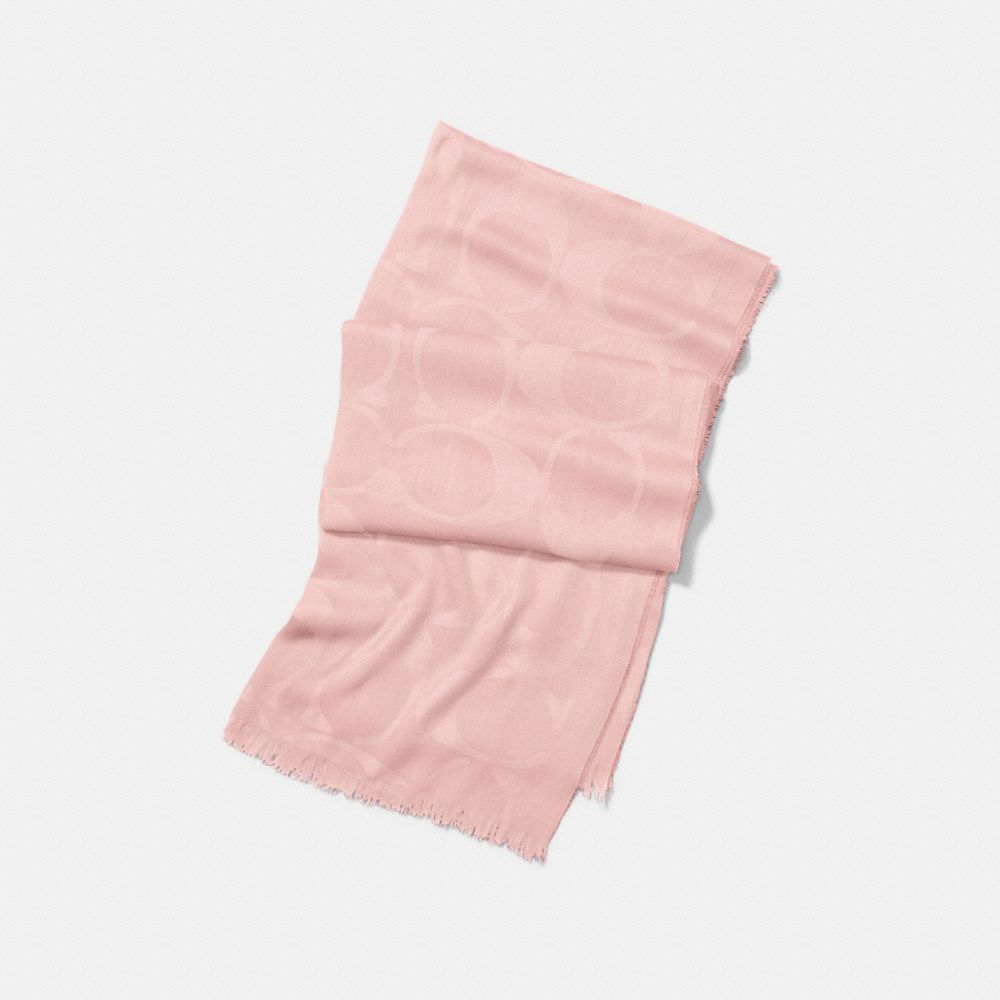 LIGHTWEIGHT SIGNATURE C SHAWL - COACH f54248 - BLUSH