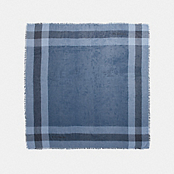 COACH WINDOWPANE CHALLIS SCARF - INK BLUE - F54253