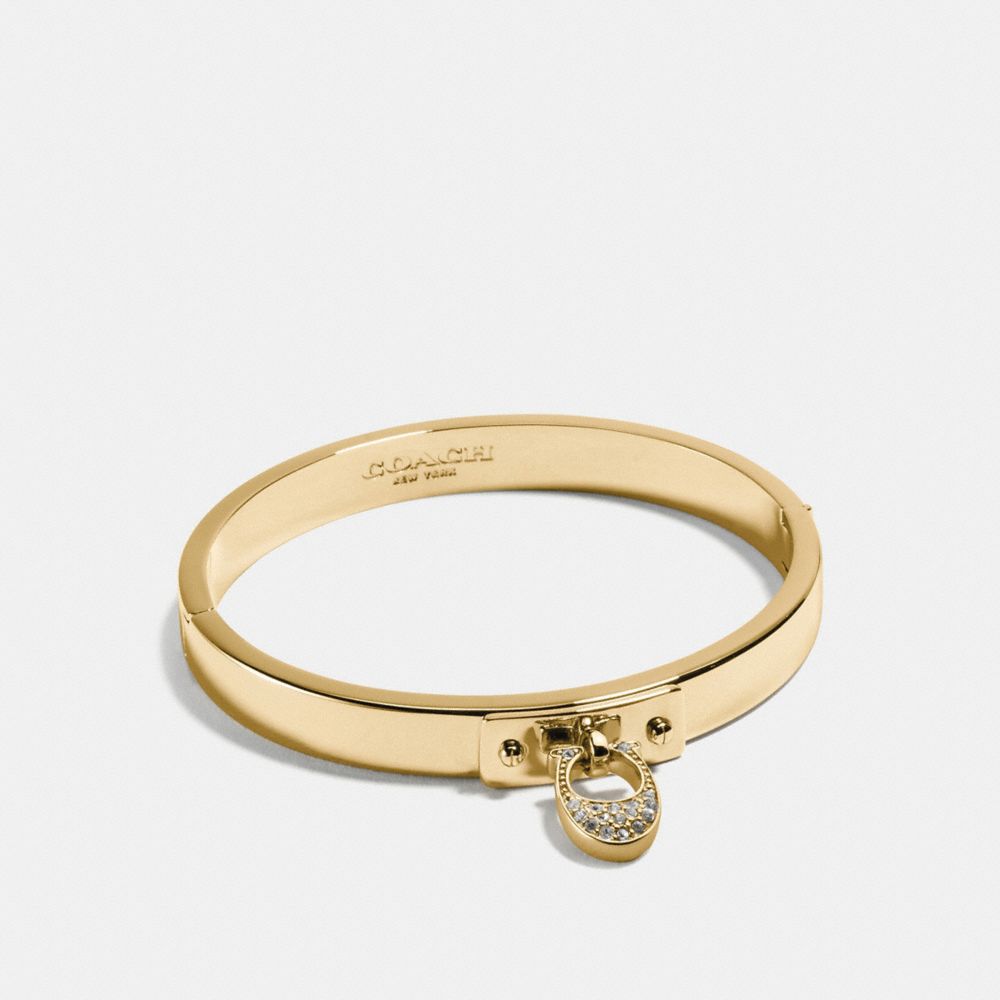 SIGNATURE C HINGED BANGLE - COACH f54492 - GOLD