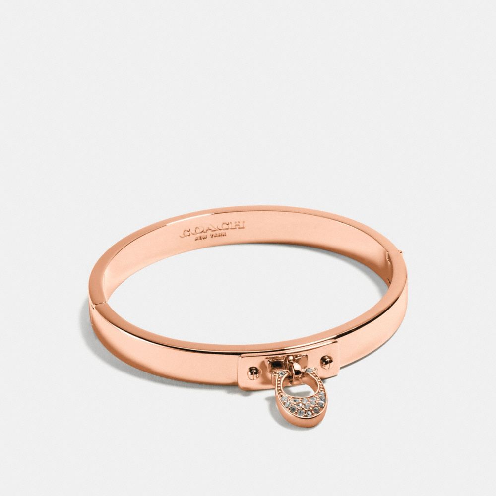 SIGNATURE C HINGED BANGLE - COACH f54492 - ROSEGOLD