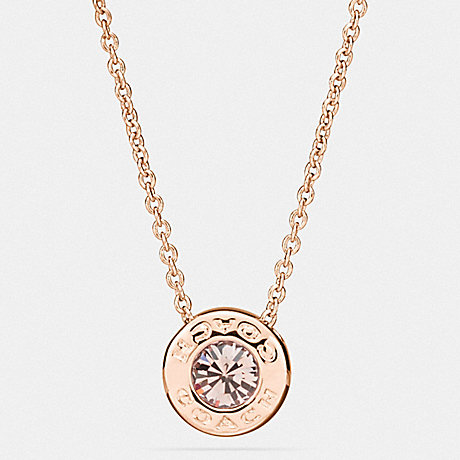 COACH OPEN CIRCLE STONE STRAND NECKLACE - ROSEGOLD - F54514