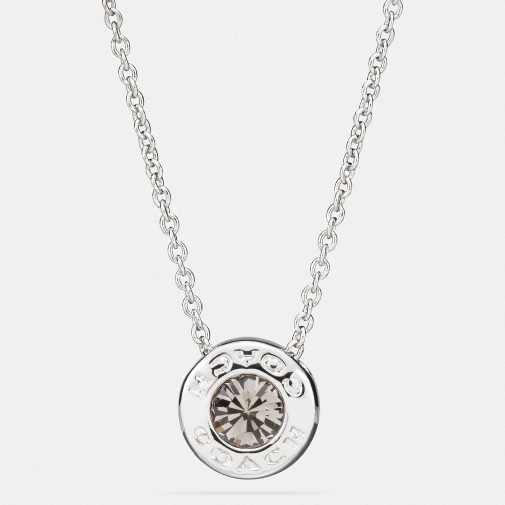 OPEN CIRCLE STONE STRAND NECKLACE - COACH f54514 - SILVER