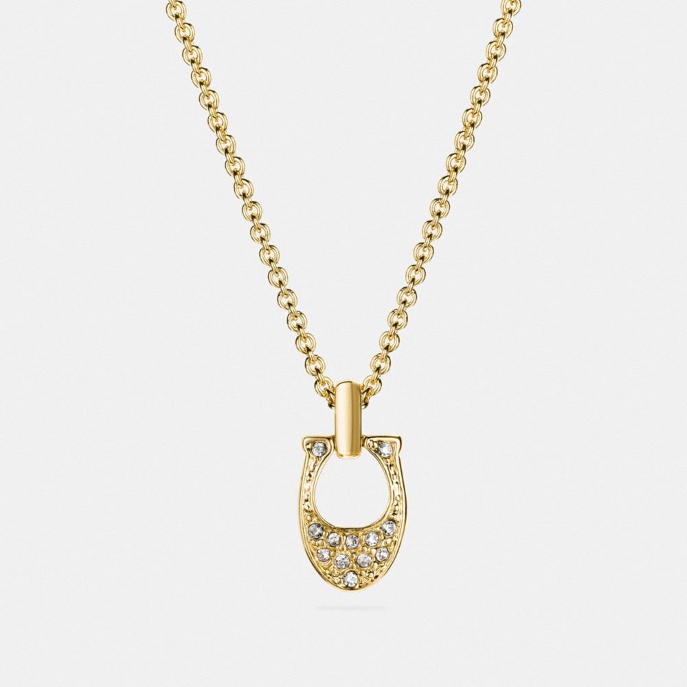 PAVE SIGNATURE NECKLACE - COACH f54517 - GOLD