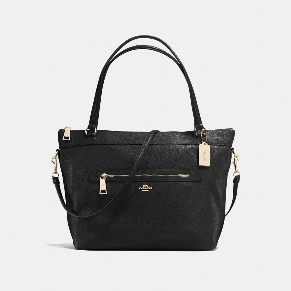 TYLER TOTE IN PEBBLE LEATHER - COACH f54687 - IMITATION  GOLD/BLACK