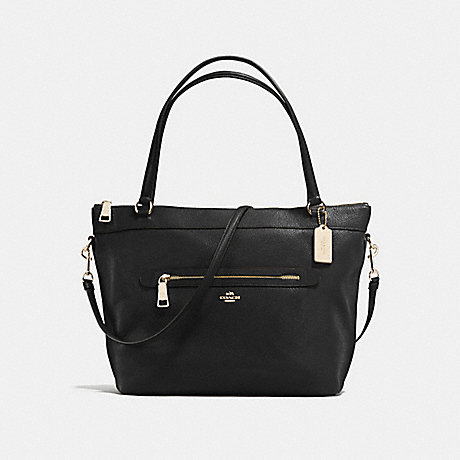 COACH TYLER TOTE IN PEBBLE LEATHER - IMITATION GOLD/BLACK - f54687