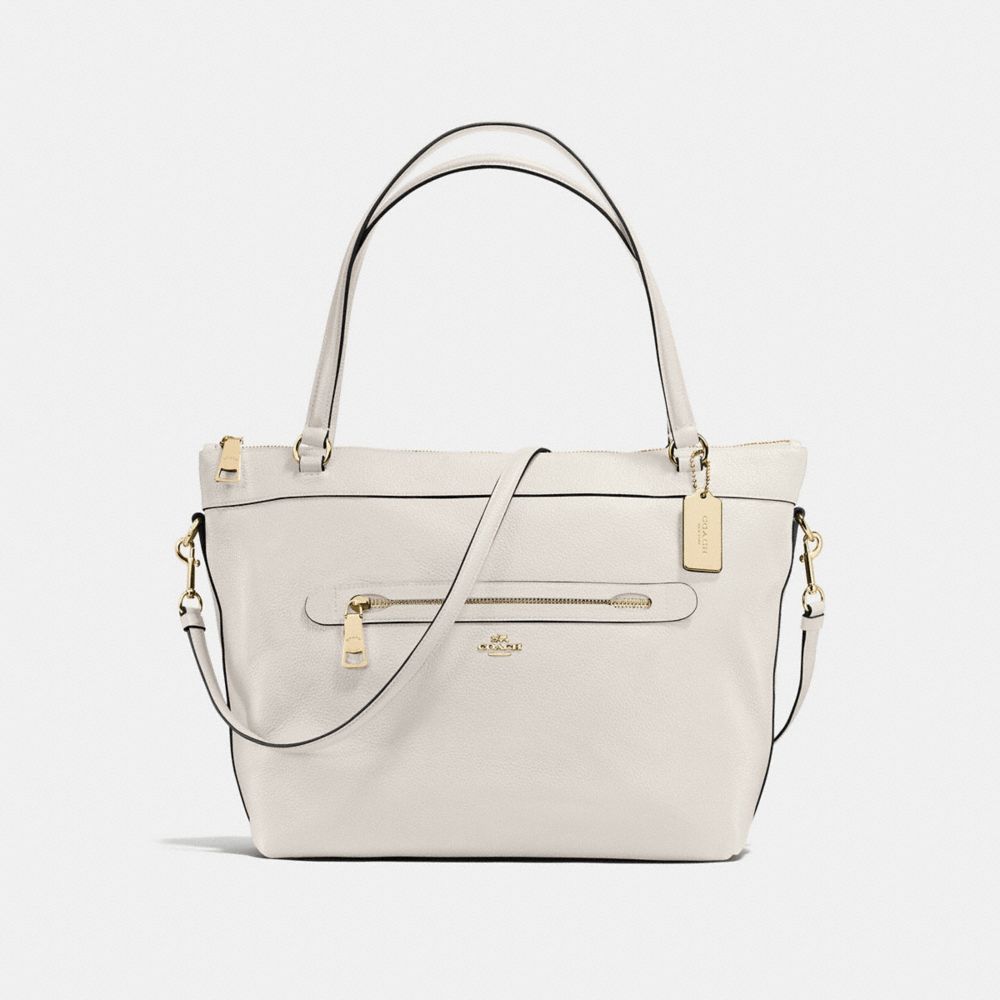 TYLER TOTE IN PEBBLE LEATHER - COACH f54687 - IMITATION GOLD/CHALK