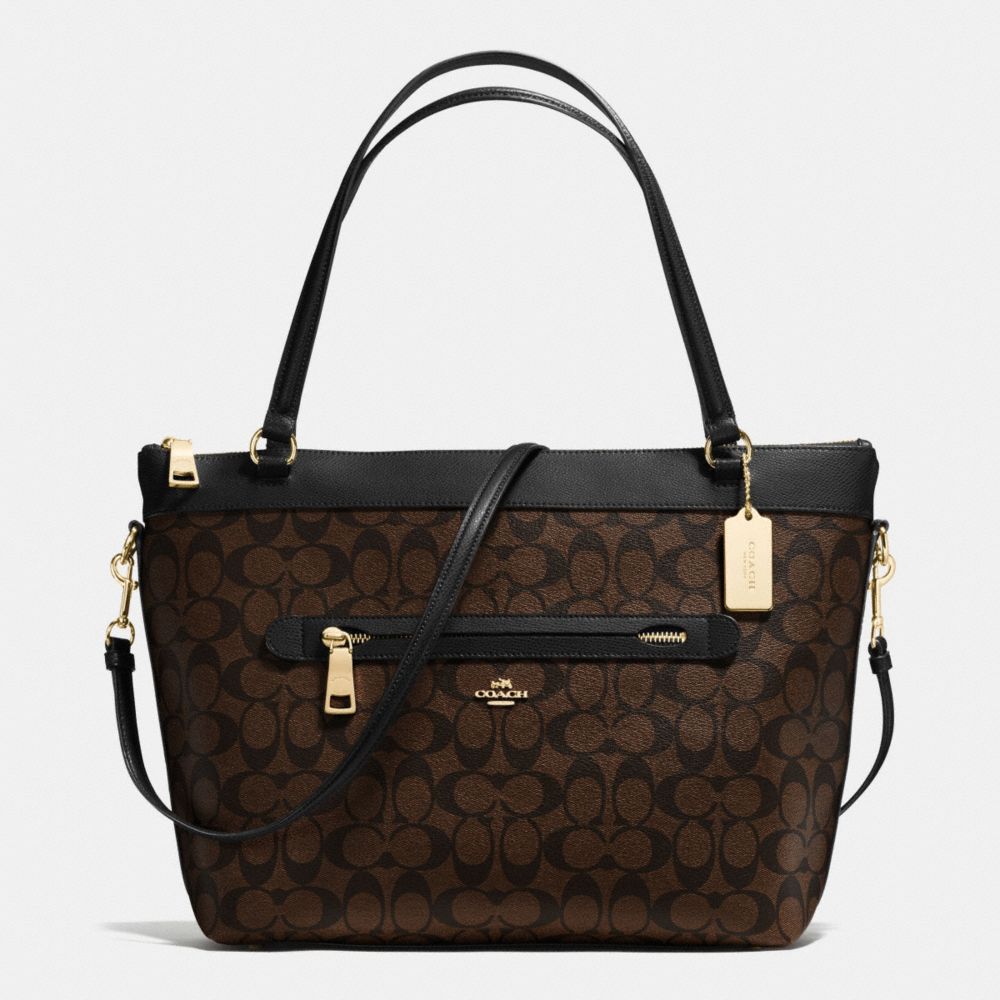 TYLER TOTE IN SIGNATURE - COACH f54690 - IMITATION  GOLD/BROWN/BLACK