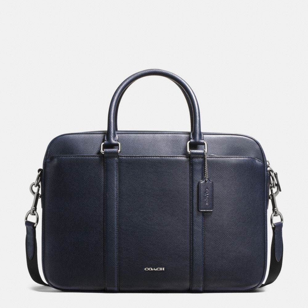 PERRY SLIM BRIEF IN CROSSGRAIN LEATHER - COACH f54763 - MIDNIGHT