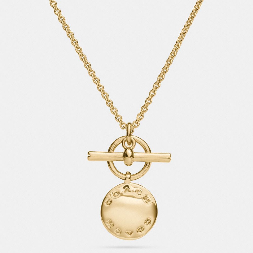 COACH DISC NECKLACE - COACH f54899 - GOLD